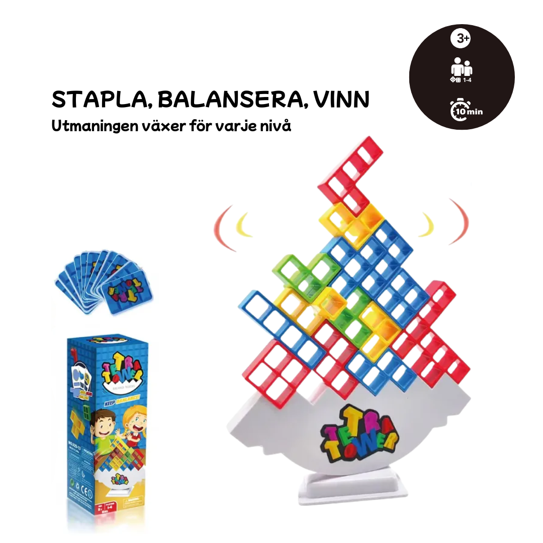 TetraTower™ - Spänning, skratt och stapling i varje drag