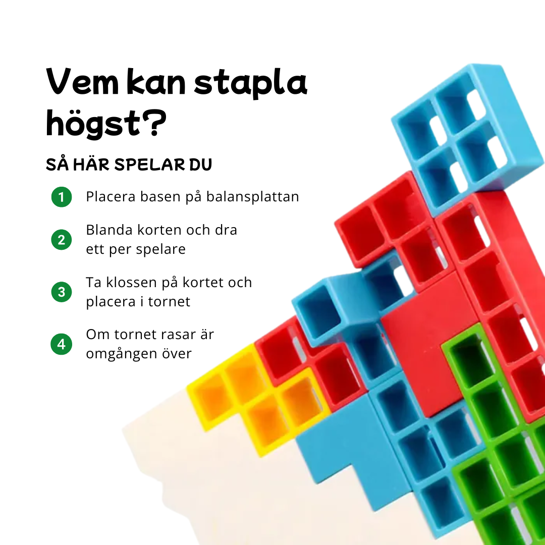 TetraTower™ - Spänning, skratt och stapling i varje drag