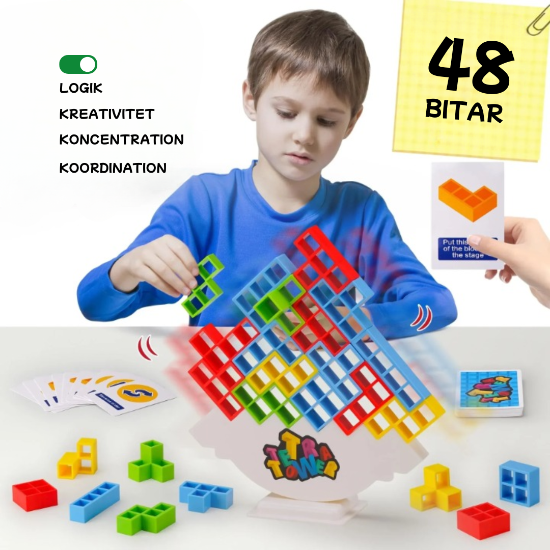 TetraTower™ - Spänning, skratt och stapling i varje drag